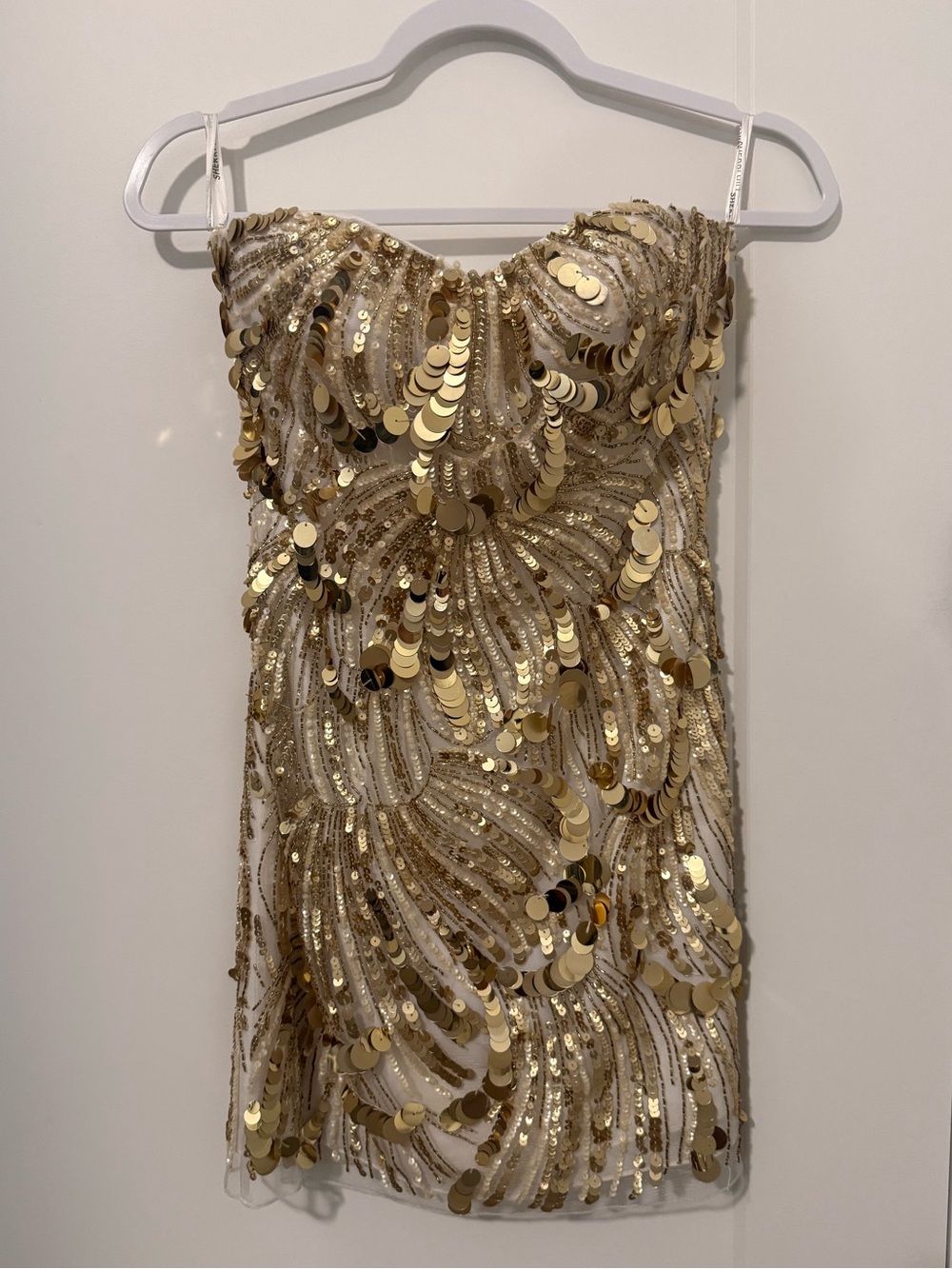 Sherri Hill Gold Sequin Mini Dress
